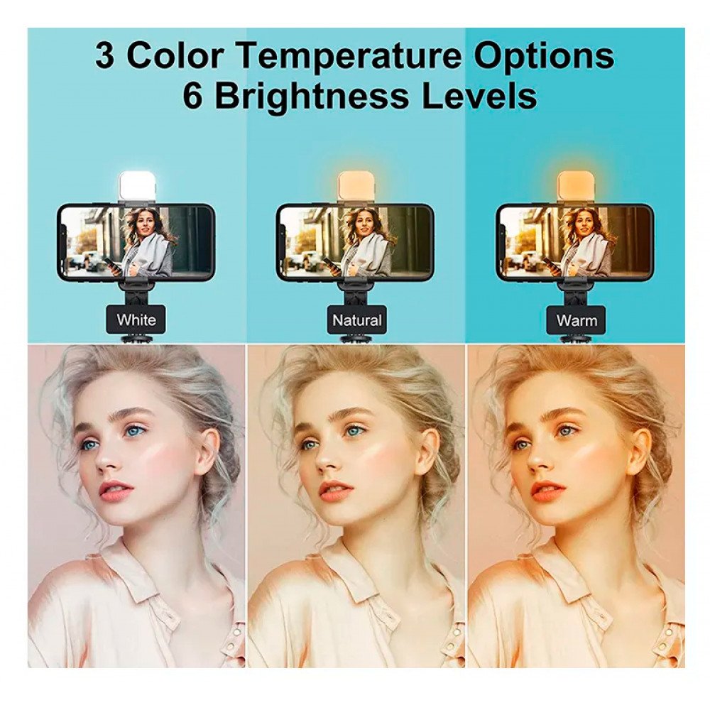 Snazlo Daily – 3-in-1 LED Selfie Stick Tripod | Wireless Remote & Fill Light for All Smartphones (Black)