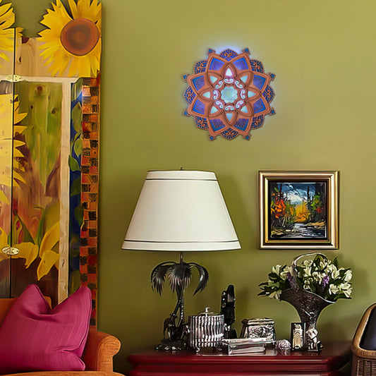 Snazlo Daily – Boho Wooden Wall Lamp | Soft Ambient Lighting for Relaxation, Meditation & Gifting